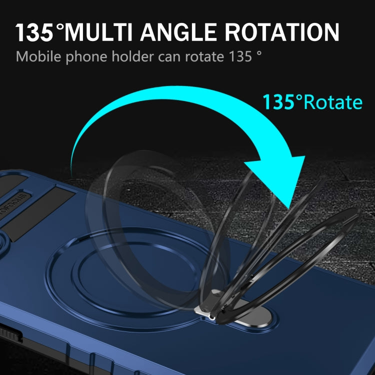 For iPhone 15 Plus MagSafe Magnetic Holder Phone Case(Blue) by buy2fix