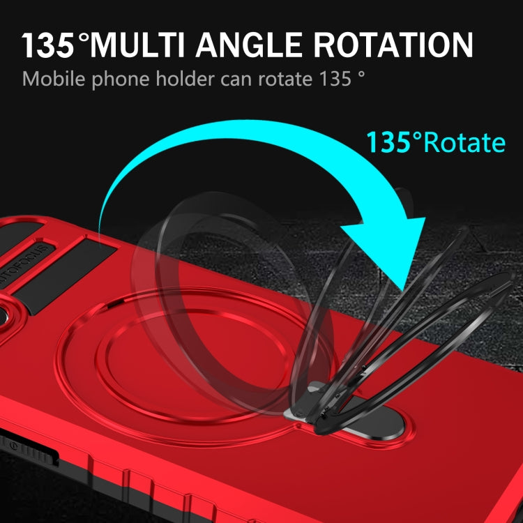 For iPhone 13 MagSafe Magnetic Holder Phone Case(Red) by buy2fix