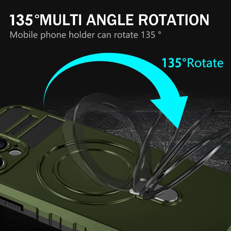 For iPhone 13 Pro MagSafe Magnetic Holder Phone Case(Green) by buy2fix