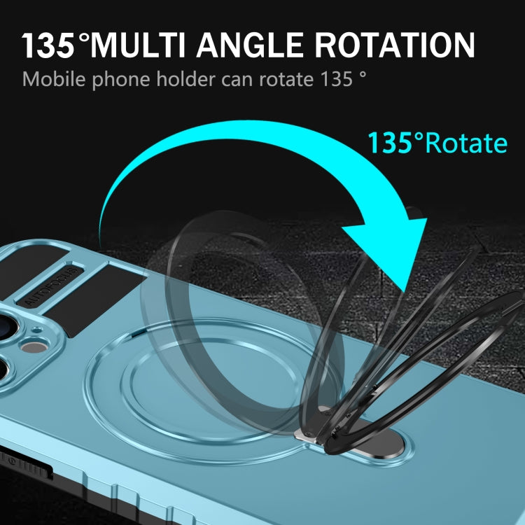 For iPhone 13 Pro MagSafe Magnetic Holder Phone Case(Light Blue) by buy2fix