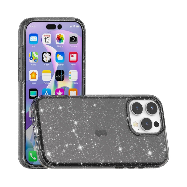 For iPhone 16 Pro Max Shockproof Terminator Glitter Powder Phone Case(Black) by buy2fix