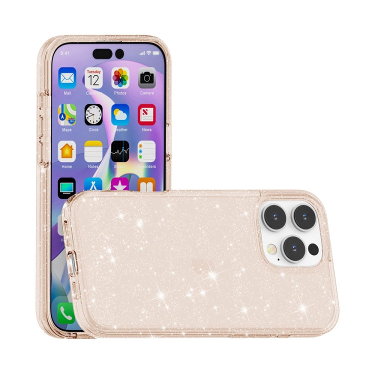 For iPhone 16 Pro Shockproof Terminator Glitter Powder Phone Case(Gold) by buy2fix