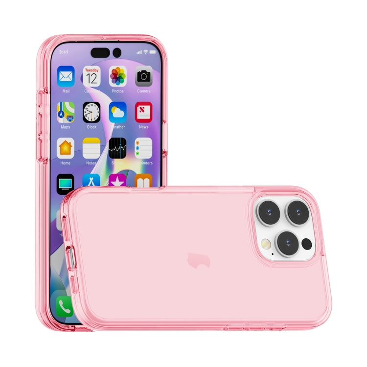 For iPhone 16 Pro Shockproof Terminator Transparent Phone Case(Pink) by buy2fix
