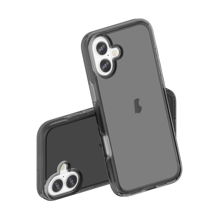 For iPhone 16 Shockproof Terminator Transparent Phone Case(Grey) by buy2fix