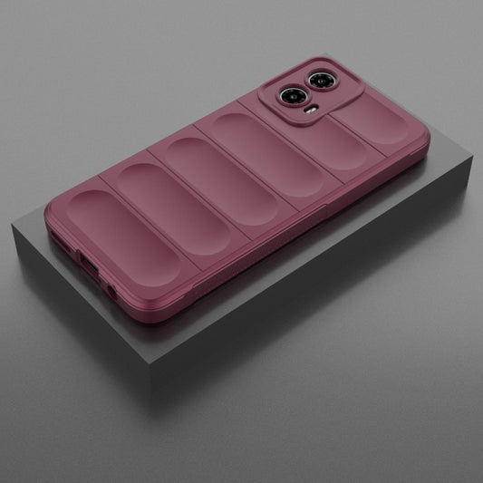 For Motorola Moto G34 5G Magic Shield TPU + Flannel Phone Case(Wine Red) by buy2fix