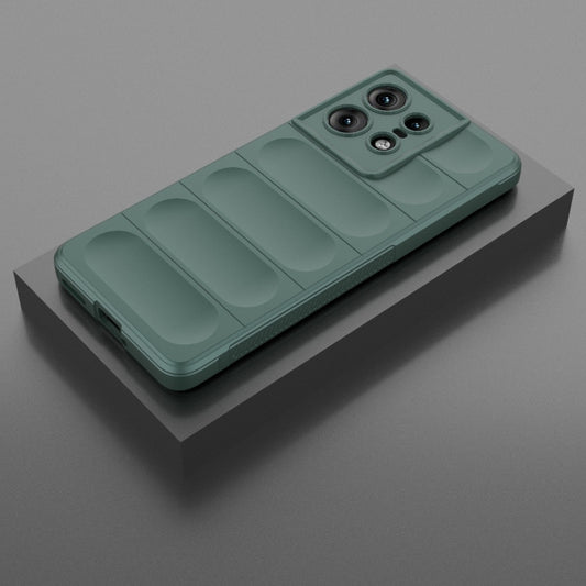 For Motorola Edge 50 Pro 5G Global Magic Shield TPU + Flannel Phone Case(Dark Green) by buy2fix