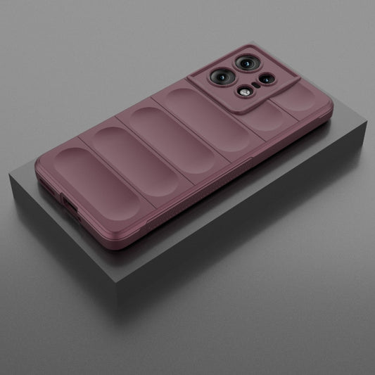 For Motorola Edge 50 Pro 5G Global Magic Shield TPU + Flannel Phone Case(Wine Red) by buy2fix