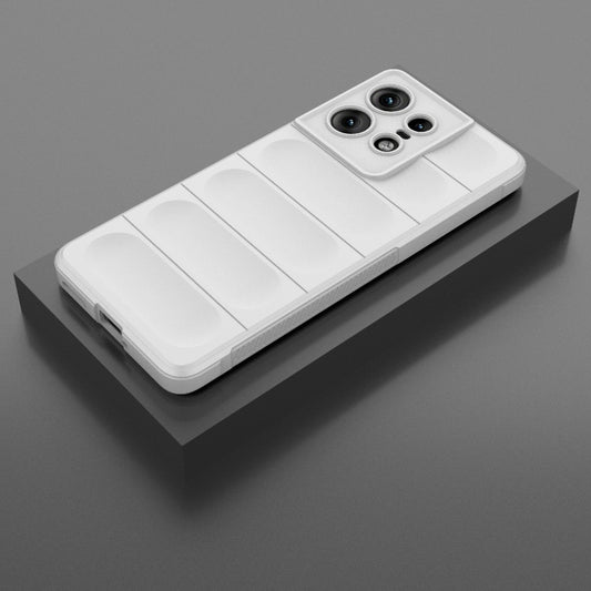 For Motorola Edge 50 Pro 5G Global Magic Shield TPU + Flannel Phone Case(White) by buy2fix
