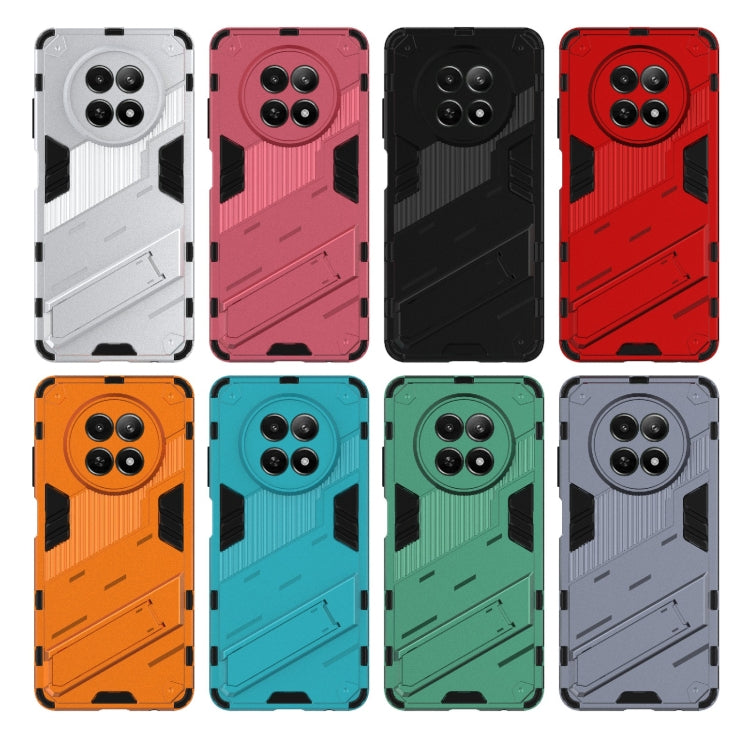 For Realme 12 5G Global Punk Armor 2 in 1 PC + TPU Phone Case with Holder(Red) by buy2fix