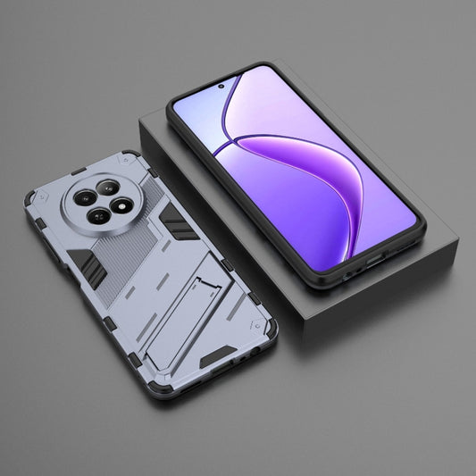 For Realme 12 5G Global Punk Armor 2 in 1 PC + TPU Phone Case with Holder(Grey) by buy2fix