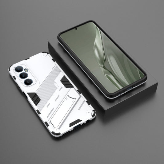 For Realme C65 4G Global Punk Armor 2 in 1 PC + TPU Phone Case with Holder(White) by buy2fix