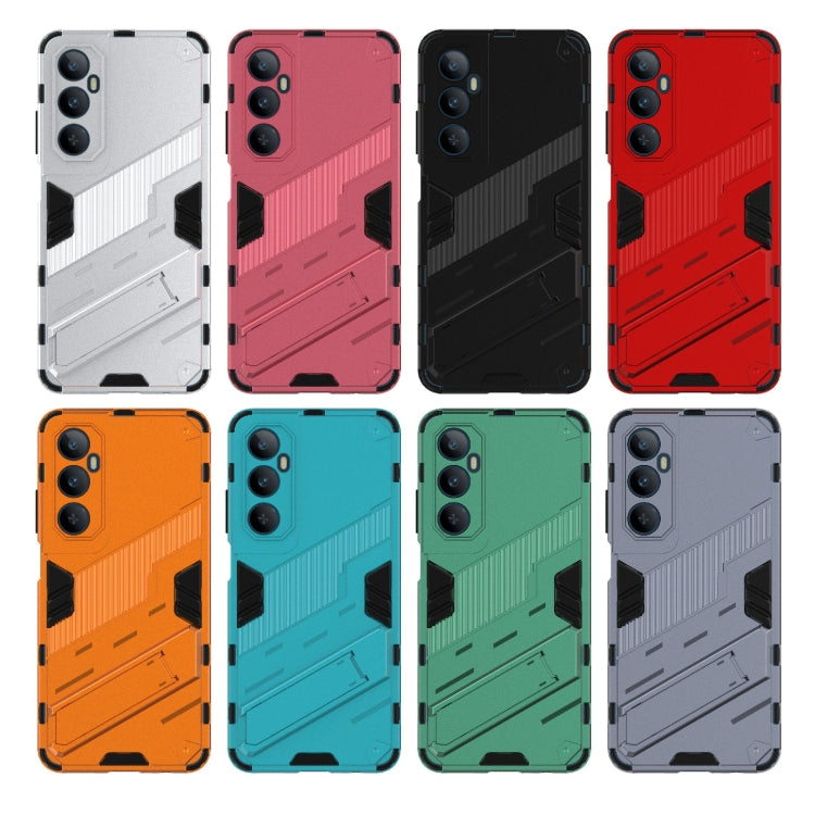 For Realme C65 4G Global Punk Armor 2 in 1 PC + TPU Phone Case with Holder(Orange) by buy2fix