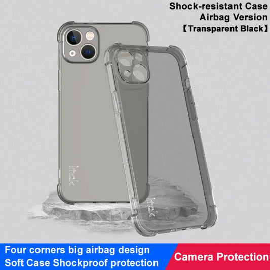 For iPhone 15 imak Shockproof Airbag TPU Phone Case(Transparent Black) by imak