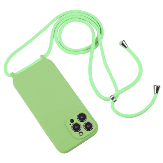 For iPhone 16 Crossbody Lanyard Liquid Silicone Case(Matcha Green) by buy2fix