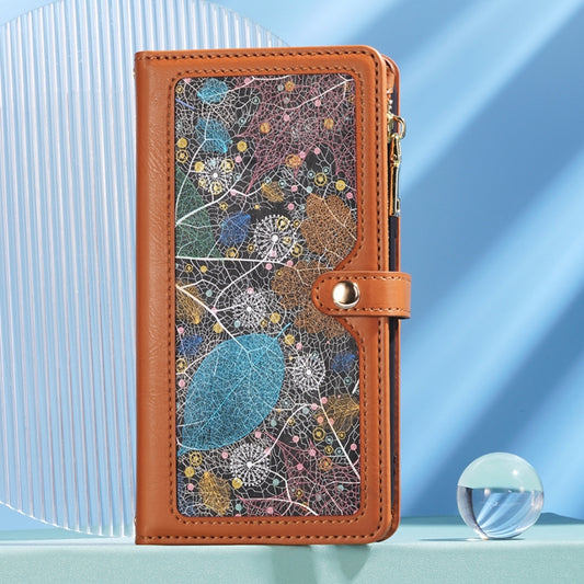 For Samsung Galaxy M55 5G ESEBLE Star Series Lanyard Zipper Wallet RFID Leather Case(Brown) by ESEBLE