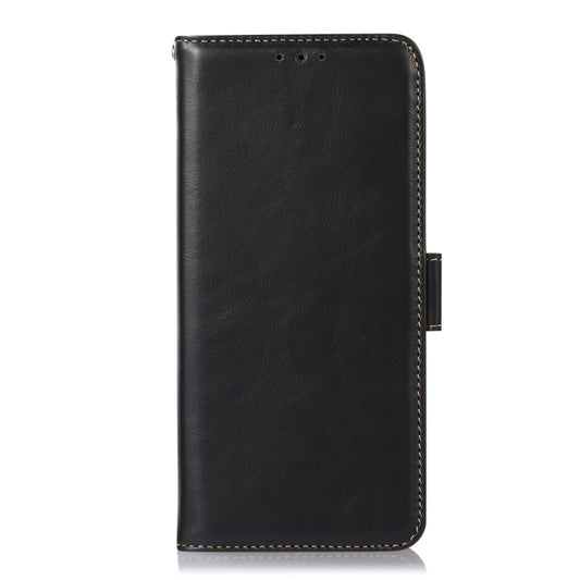 For OnePlus Nord CE3 5G Magnetic Crazy Horse Texture Genuine Leather RFID Phone Case(Black) - OnePlus Cases by buy2fix | Online Shopping UK | buy2fix