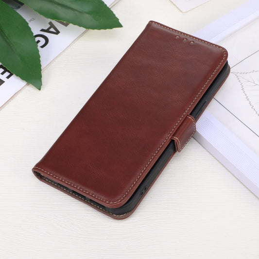 For OnePlus Nord CE4 5G Global Magnetic Crazy Horse Texture Genuine Leather RFID Phone Case(Brown) - OnePlus Cases by buy2fix | Online Shopping UK | buy2fix