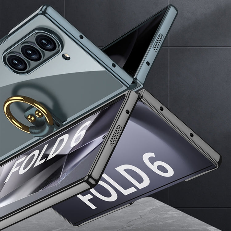 For Samsung Galaxy Z Fold6 GKK Electroplating Phone Case with Ring(Transparent) by GKK