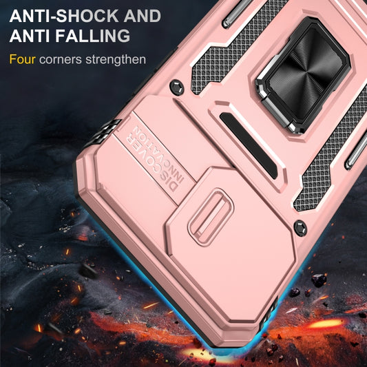 For iPhone 16 Pro Armor PC + TPU Camera Shield Phone Case(Rose Gold) by buy2fix
