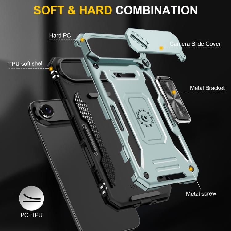 For iPhone Air Armor PC + TPU Camera Shield Phone Case(Alpine Green) - iPhone Air Cases by buy2fix | Online Shopping UK | buy2fix