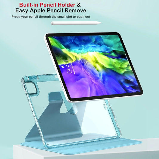 For iPad Pro 11 2022 / 2021 / 2020 Clear 360 Rotation Stand Smart Leather Tablet Case(Black) - iPad Pro 11 (2022/2021) Cases by buy2fix | Online Shopping UK | buy2fix