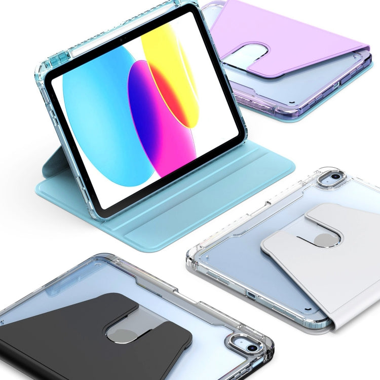 For iPad 2025 / 2022 Clear 360 Rotation Stand Smart Leather Tablet Case(White) - iPad 2025 / 2022 Cases by buy2fix | Online Shopping UK | buy2fix