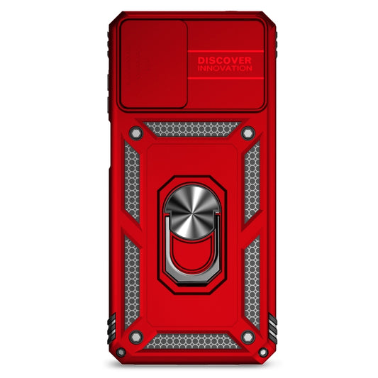 For Motorola Moto G22 5G / Moto G Play 2024 Sliding Camshield Holder Phone Case(Red) by buy2fix
