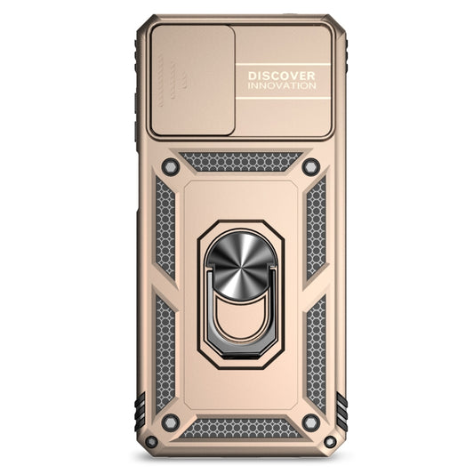 For Motorola Moto G22 5G / Moto G Play 2024 Sliding Camshield Holder Phone Case(Gold) by buy2fix