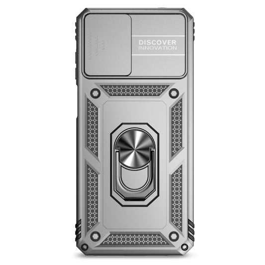 For Motorola Moto G22 5G / Moto G Play 2024 Sliding Camshield Holder Phone Case(Silver) by buy2fix
