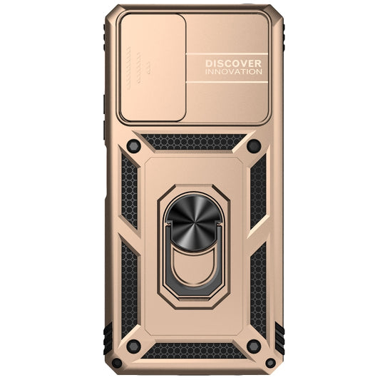 For Xiaomi Redmi Note 10 Pro Sliding Camshield Holder Phone Case(Gold) by buy2fix