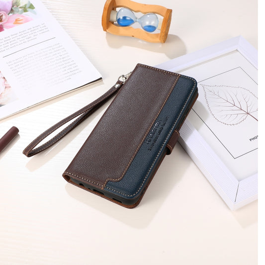 For iPhone 16 Plus KHAZNEH Litchi Texture Leather RFID Phone Case(Brown) by buy2fix