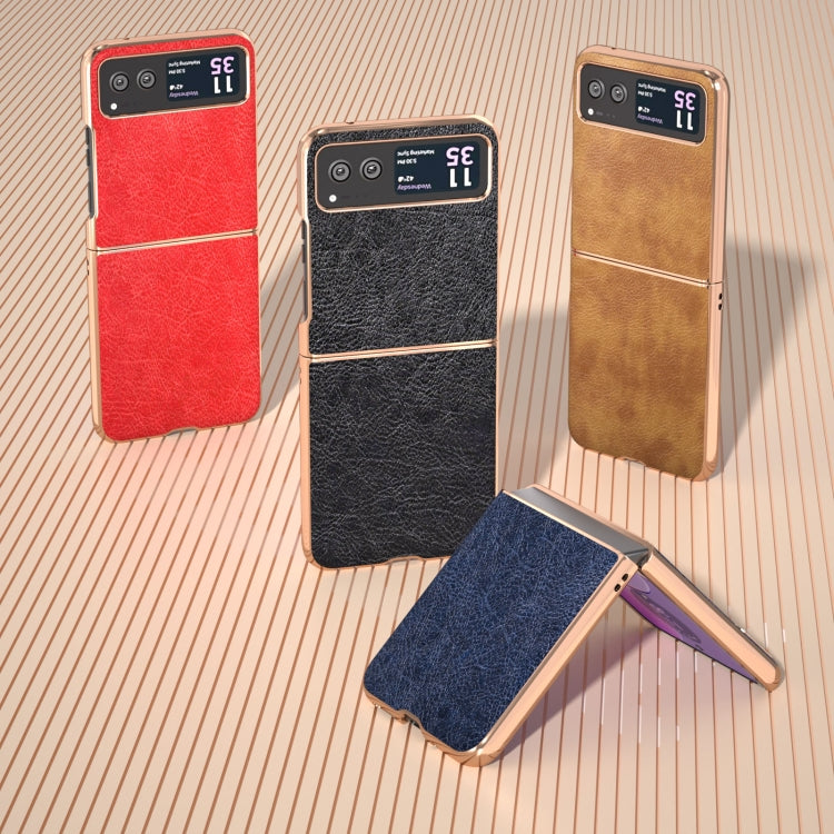 For Motorola Razr 40 Nano Plating Retro Litchi Texture PU Phone Case(Red) by buy2fix