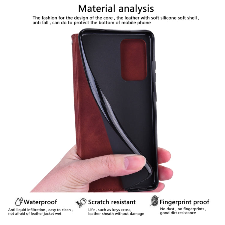 For Xiaomi Redmi Note 12 5G Global/Poco X5 Frosted Business Magnetic Horizontal Flip PU Phone Case(Brown) by buy2fix
