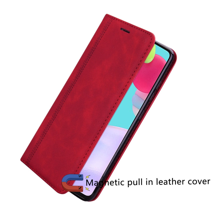 For Samsung Galaxy S24 Frosted Business Magnetic Horizontal Flip PU Phone Case(Red) by buy2fix