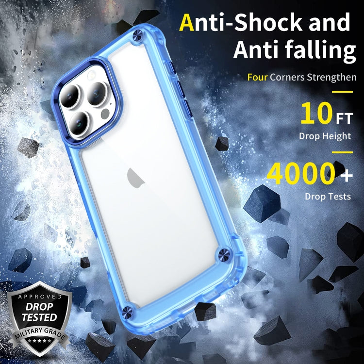 For iPhone 16 Pro Max Skin Feel TPU + PC Phone Case(Transparent Blue) by buy2fix