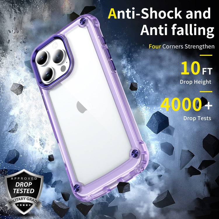 For iPhone 16 Pro Skin Feel TPU + PC Phone Case(Transparent Purple) by buy2fix