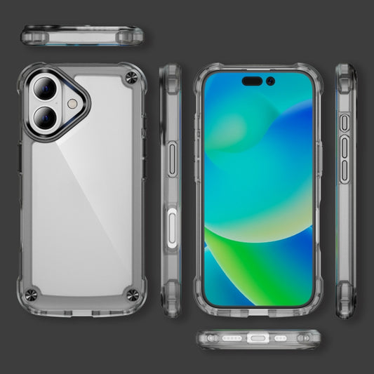 For iPhone 16 Plus Skin Feel TPU + PC Phone Case(Transparent Black) by buy2fix