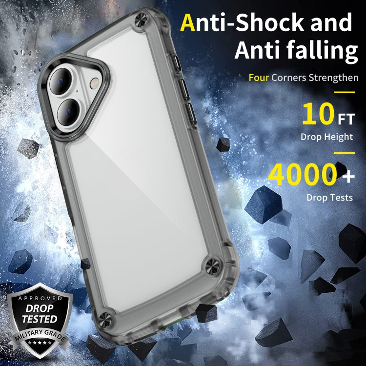 For iPhone 16 Plus Skin Feel TPU + PC Phone Case(Transparent Black) by buy2fix