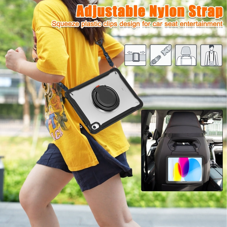 For iPad 2025 / 2022 Heavy Duty Hybrid Tablet Case with Handle & Strap(Black) - iPad 2025 / 2022 Cases by buy2fix | Online Shopping UK | buy2fix
