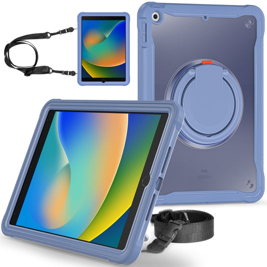 For iPad 10.2 2021 / 2020 / 2019 Heavy Duty Hybrid Tablet Case with Handle & Strap(Lavender Grey) - iPad 10.2 Cases by buy2fix | Online Shopping UK | buy2fix