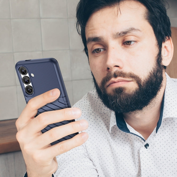 For Samsung Galaxy S25 5G Thunderbolt Shockproof TPU Phone Case(Blue) by buy2fix