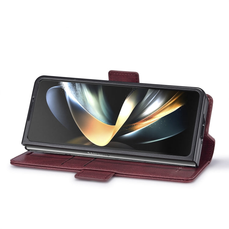 For Samsung Galaxy Z Fold5 LC.IMEEKE RFID Anti-theft Leather Phone Case(Red) by LC.IMEEKE