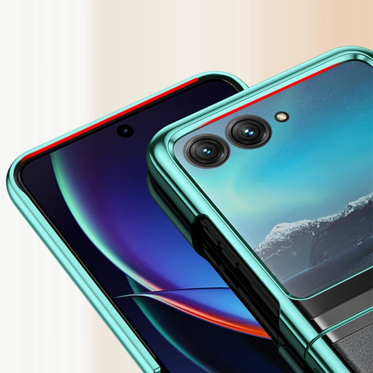 For Motorola Razr 50 Full Coverage Electroplate PC Transparent Phone Case(Silver) by buy2fix