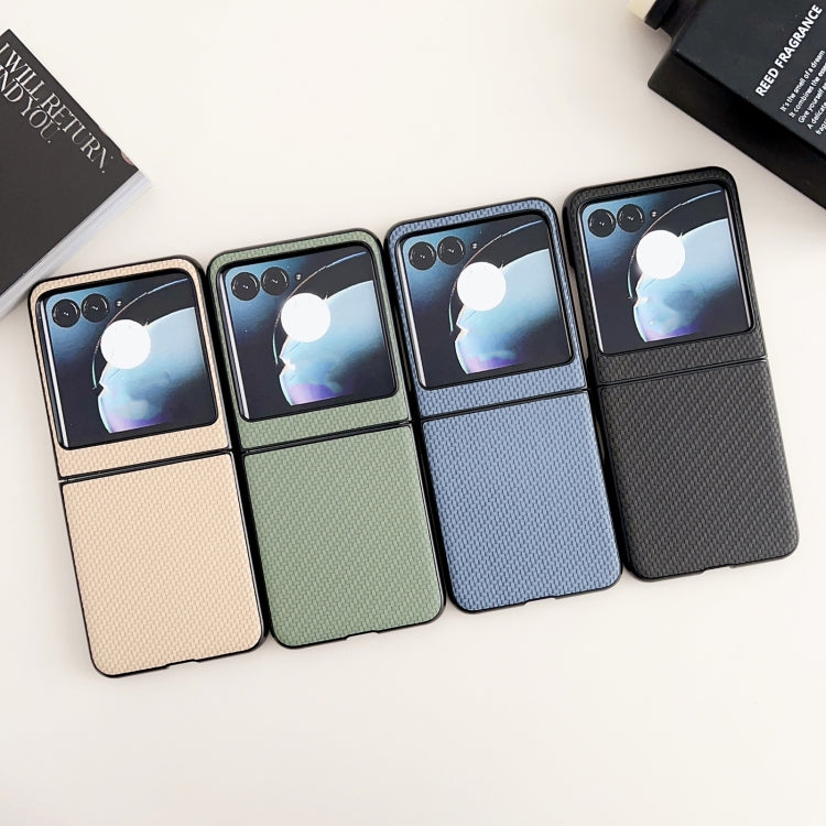 For Motorola Razr 50 Weave Texture PC Phone Case(Blue) by buy2fix