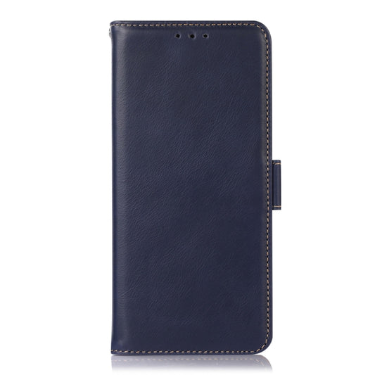 For Huawei Mate 60 Pro Crazy Horse Top Layer Cowhide Leather Phone Case(Blue) - Huawei Cases by buy2fix | Online Shopping UK | buy2fix