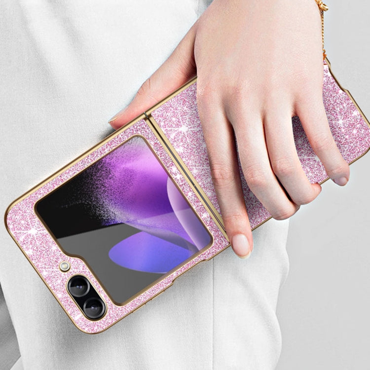 For Samsung Galaxy Z Flip5 Electroplate Glittery Shockproof Phone Case(Pink) - Galaxy Z Flip5 Cases by buy2fix | Online Shopping UK | buy2fix