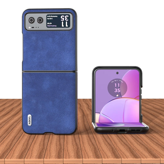 For Motorola Razr 40 ABEEL Morocco Texture PU Phone Case(Blue) by buy2fix