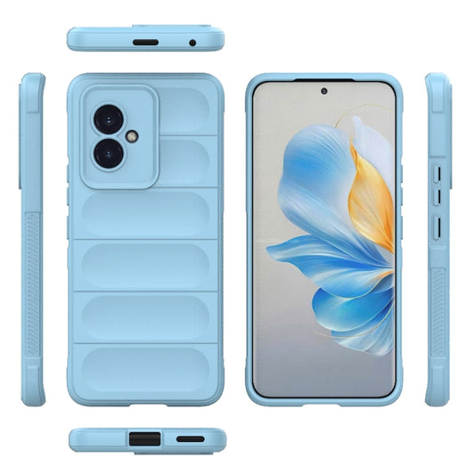 For Honor 100 5G Magic Shield TPU + Flannel Phone Case(Light Blue) by buy2fix