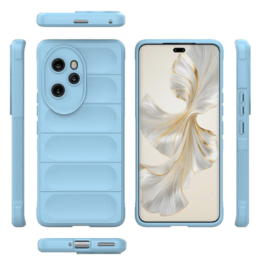 For Honor 100 Pro 5G Magic Shield TPU + Flannel Phone Case(Light Blue) by buy2fix