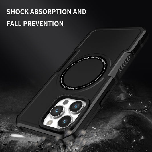 For iPhone 15 Pro Shockproof Armor MagSafe Phone Case(Black) by buy2fix